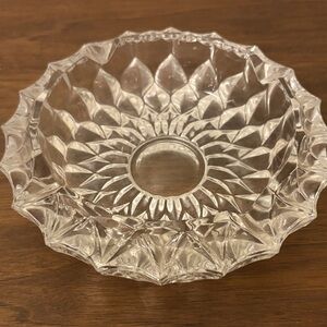 Large Vintage Crystal Glass Ashtray - Vintage Glassware,  1970s 7 inches